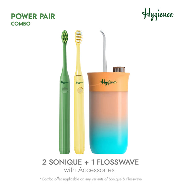 Power Pair Combo - 2 Sonique Adult Electric Toothbrush + 1 FlossWave Water Flosser