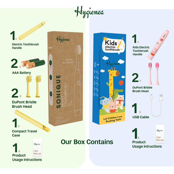 Smile Trio - 2 Sonique Adult Electric Toothbrush + 1 Smile Star Kids Electric Toothbrush