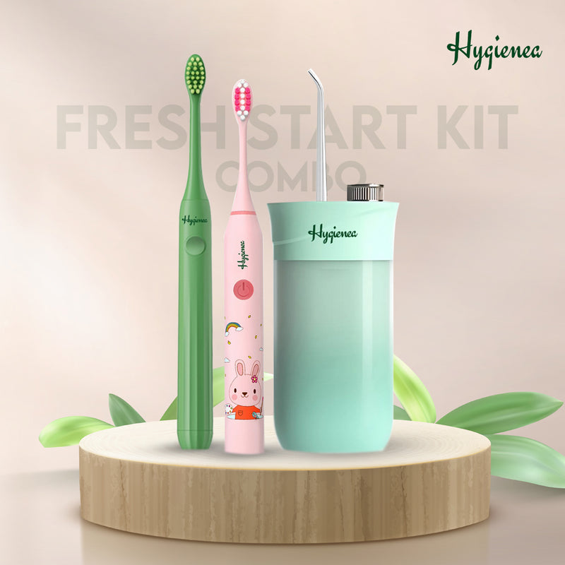 Fresh Start Kit - 1 Sonique Adult Electric Toothbrush or 1 Smile Star Kids Electric Toothbrush + 1 FlossWave Water Flosser